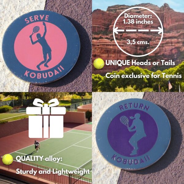 PINK Fashion: Tennis Net Height Measure Chain & Heads or Tails Tennis flip Coin - Girls / Women tennis gifts unique - Image 6