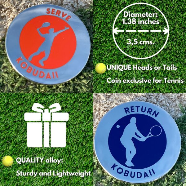 Wimbledon colors: Tennis Net Height Measure Chain & Heads or Tails Tennis flip Coin - Image 6