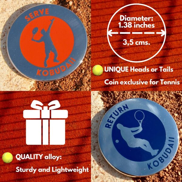 Roland Garros colors: Tennis Net Height Measure Chain & Heads or Tails Tennis flip Coin - Image 6