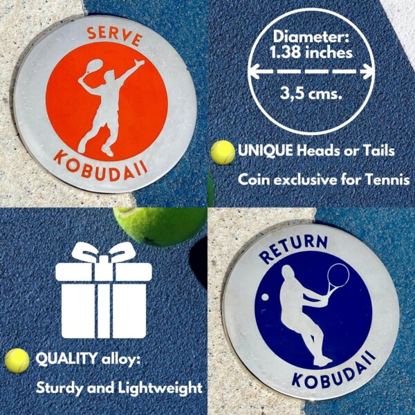 US Open colors: Tennis Net Height Measure Chain & Heads or Tails Tennis flip Coin - Image 6