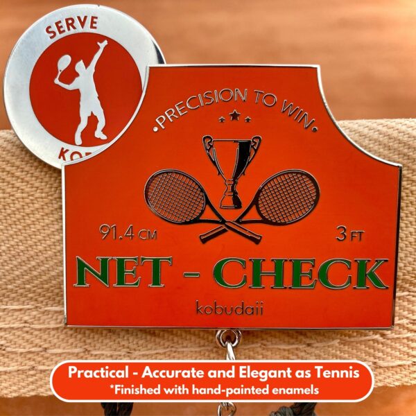 Roland Garros colors: Tennis Net Height Measure Chain & Heads or Tails Tennis flip Coin - Image 2