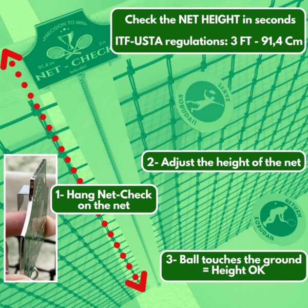 Wimbledon colors: Tennis Net Height Measure Chain & Heads or Tails Tennis flip Coin - Image 3