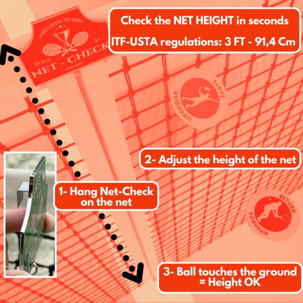 Roland Garros colors: Tennis Net Height Measure Chain & Heads or Tails Tennis flip Coin - Image 3