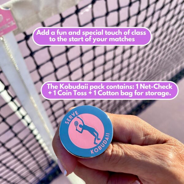 PINK Fashion: Tennis Net Height Measure Chain & Heads or Tails Tennis flip Coin - Girls / Women tennis gifts unique - Image 5