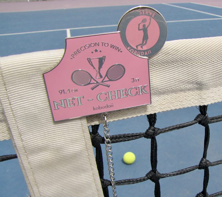 Pink Tennis Height Net Check and Heads or Tails tennis flip coin